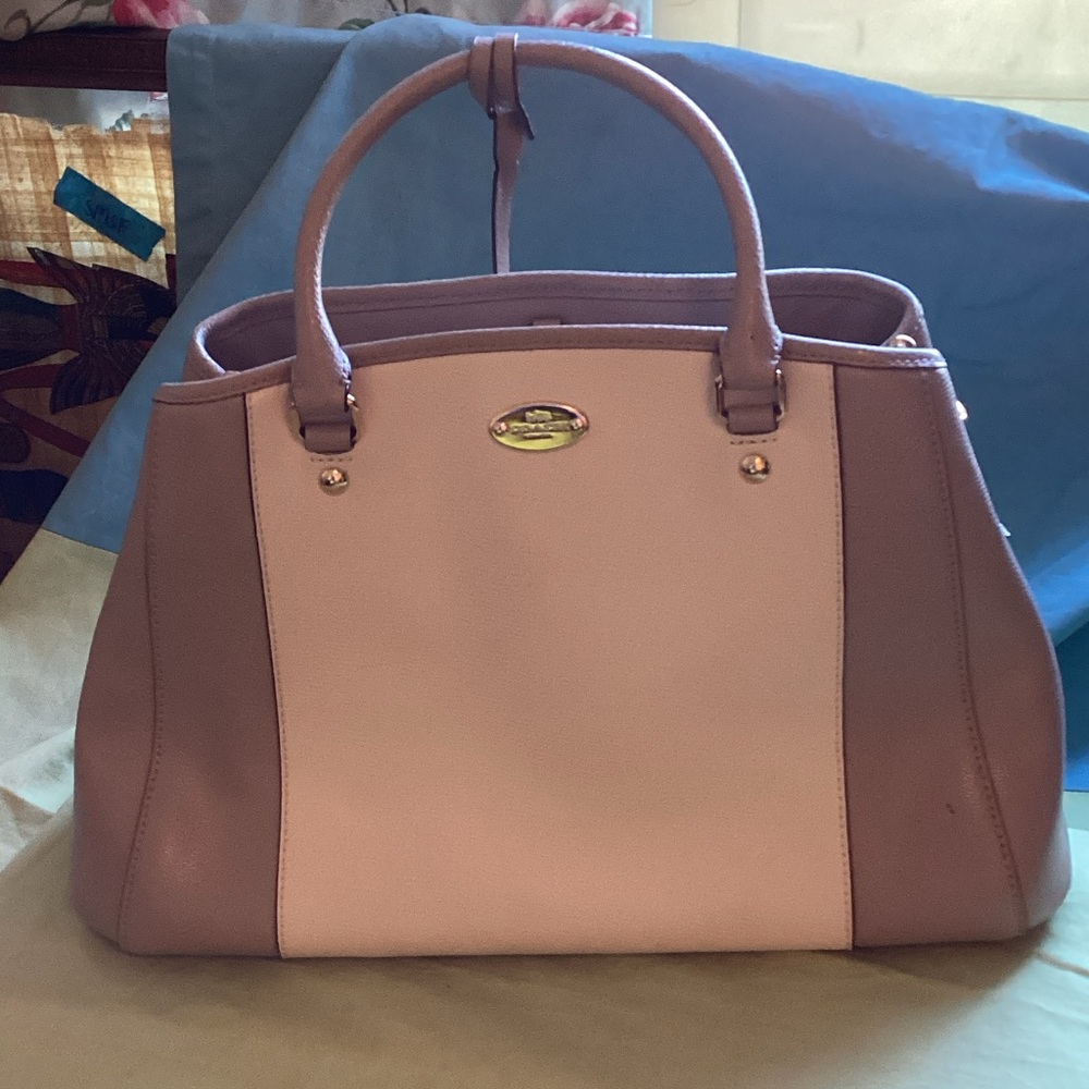 Coach Elegant 2 tone beige and light brown Handbag